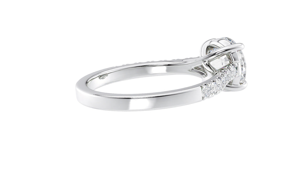 Round Solitaire Classic Diamond Band Engagement Ring