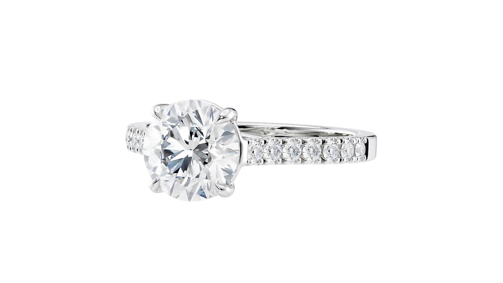 Round Solitaire Classic Diamond Band Engagement Ring