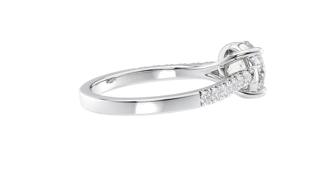 Round Solitaire Classic Diamond Band Engagement Ring