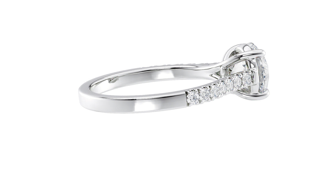 Round Solitaire Classic Diamond Band Engagement Ring