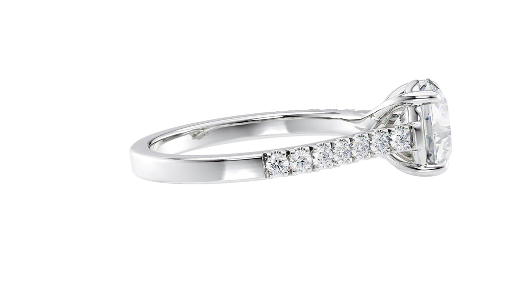 Round Solitaire Classic Diamond Band Engagement Ring