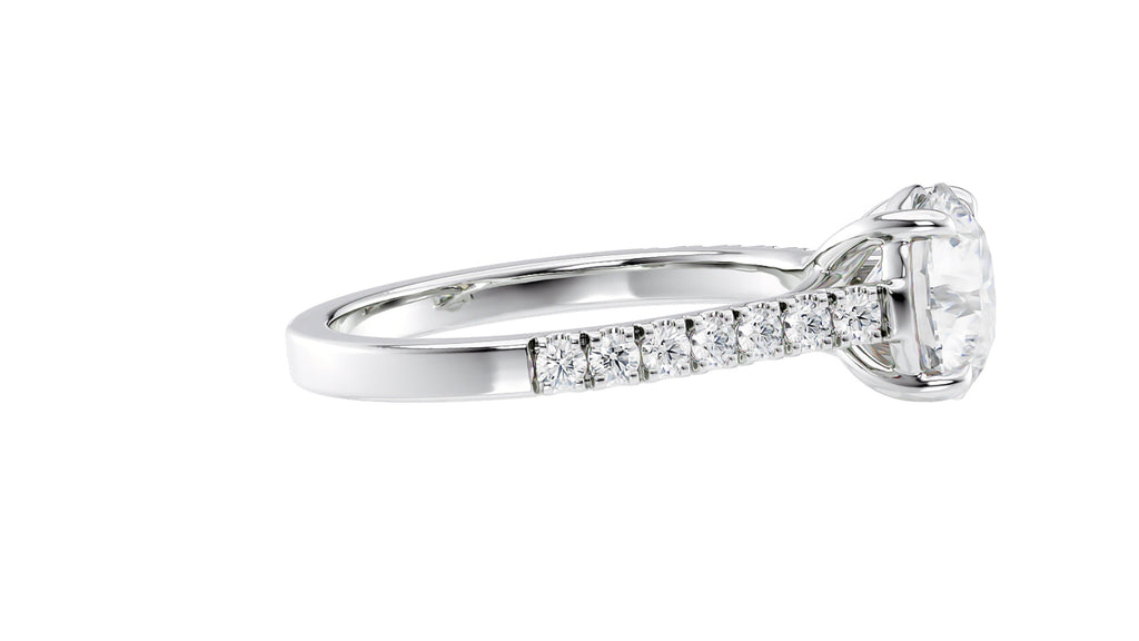 Round Solitaire Classic Diamond Band Engagement Ring