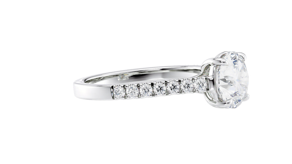 Round Solitaire Classic Diamond Band Engagement Ring