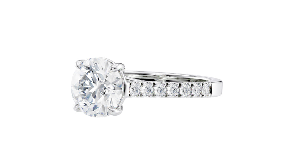 Round Solitaire Classic Diamond Band Engagement Ring