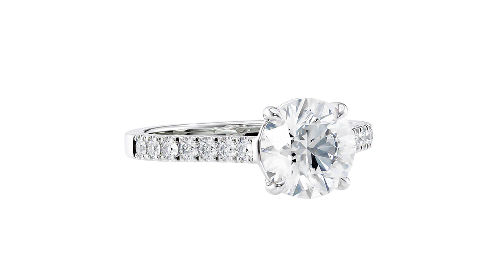Round Solitaire Classic Diamond Band Engagement Ring