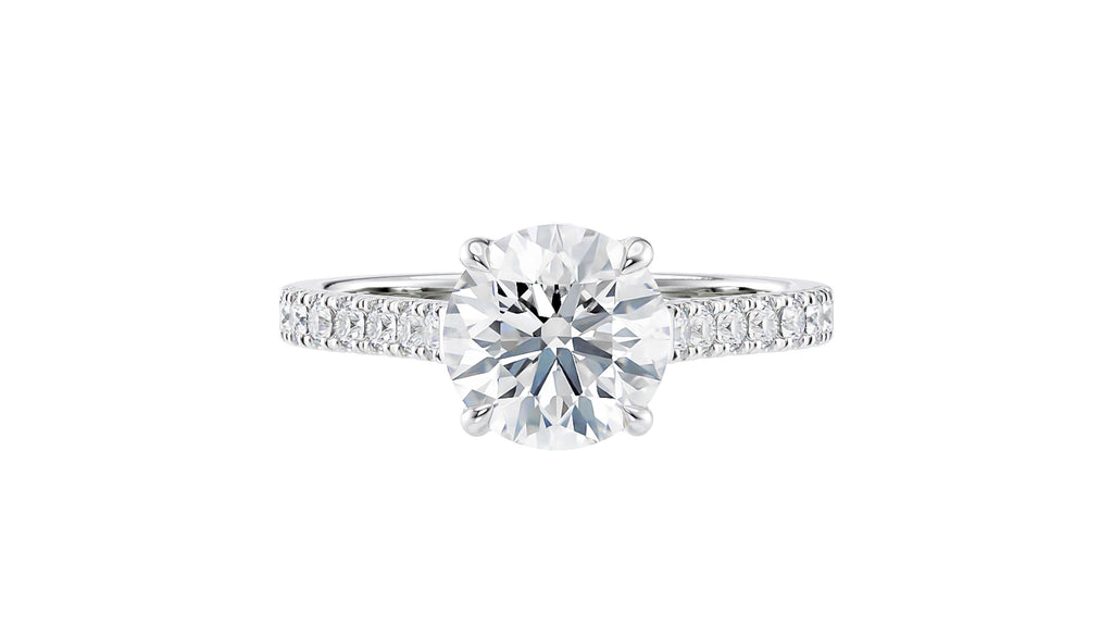 Round Solitaire Classic Diamond Band Engagement Ring