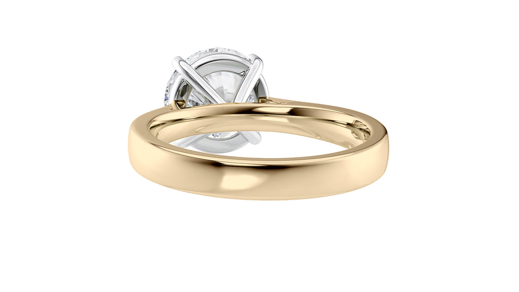 Round Solitaire Wide Band Diamond Engagement Ring
