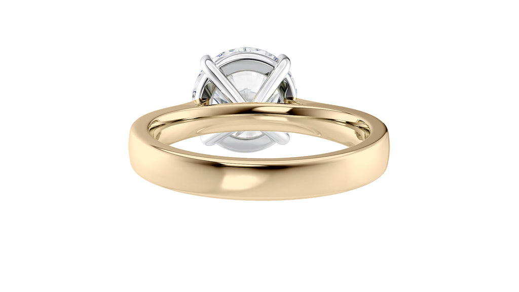 Round Solitaire Wide Band Diamond Engagement Ring