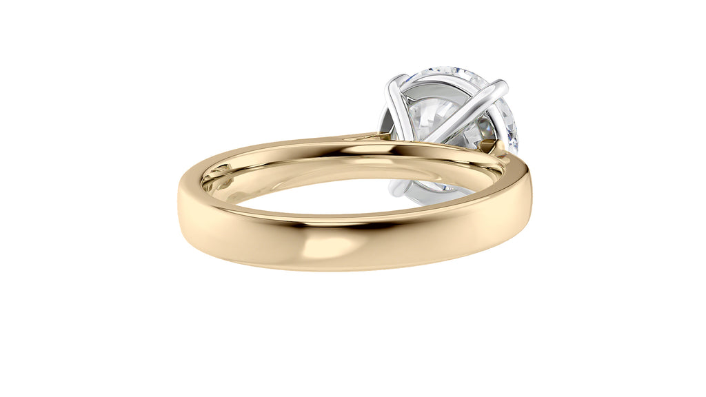 Round Solitaire Wide Band Diamond Engagement Ring