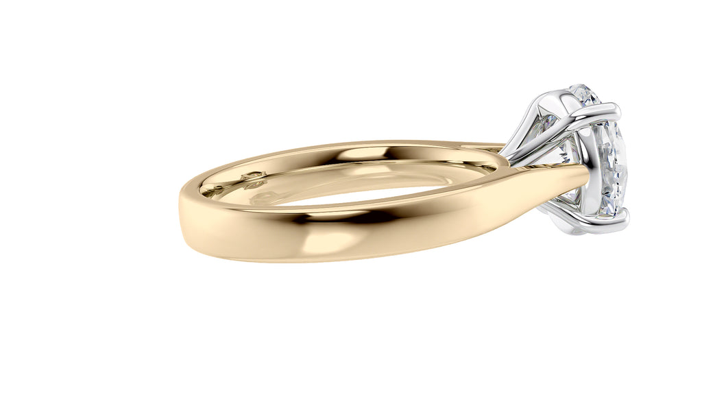 Round Solitaire Wide Band Diamond Engagement Ring