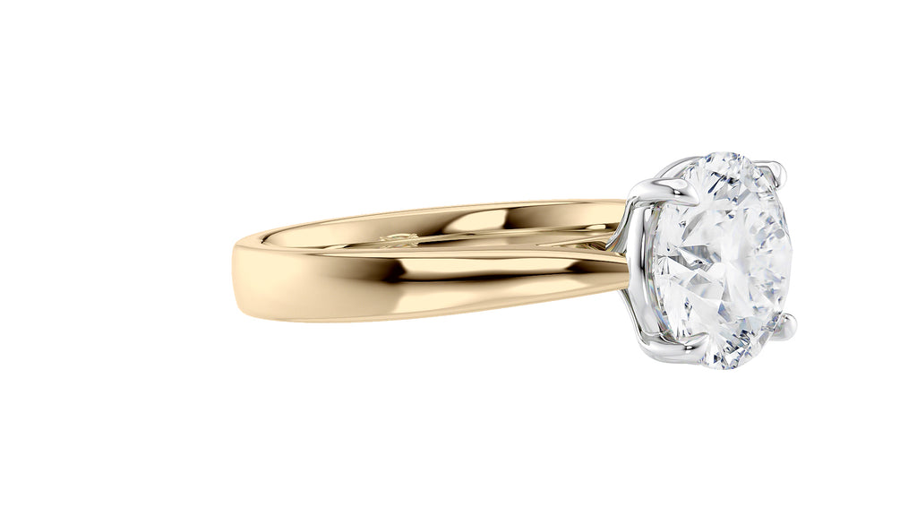 Round Solitaire Wide Band Diamond Engagement Ring