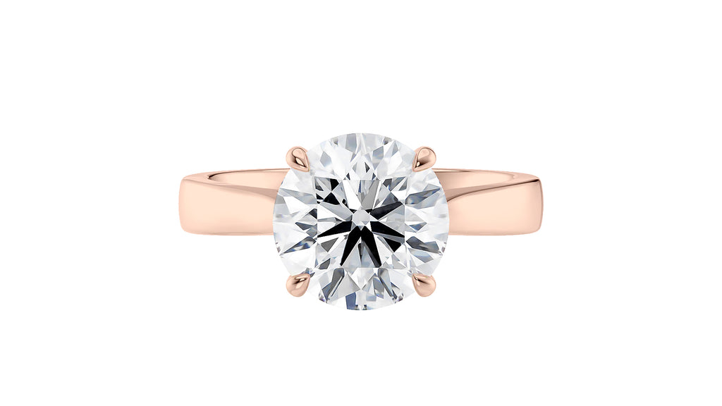 Round Solitaire Wide Band Diamond Engagement Ring
