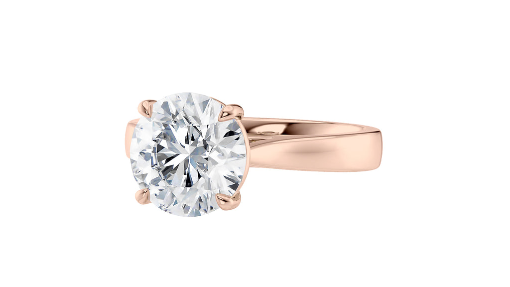 Round Solitaire Wide Band Diamond Engagement Ring