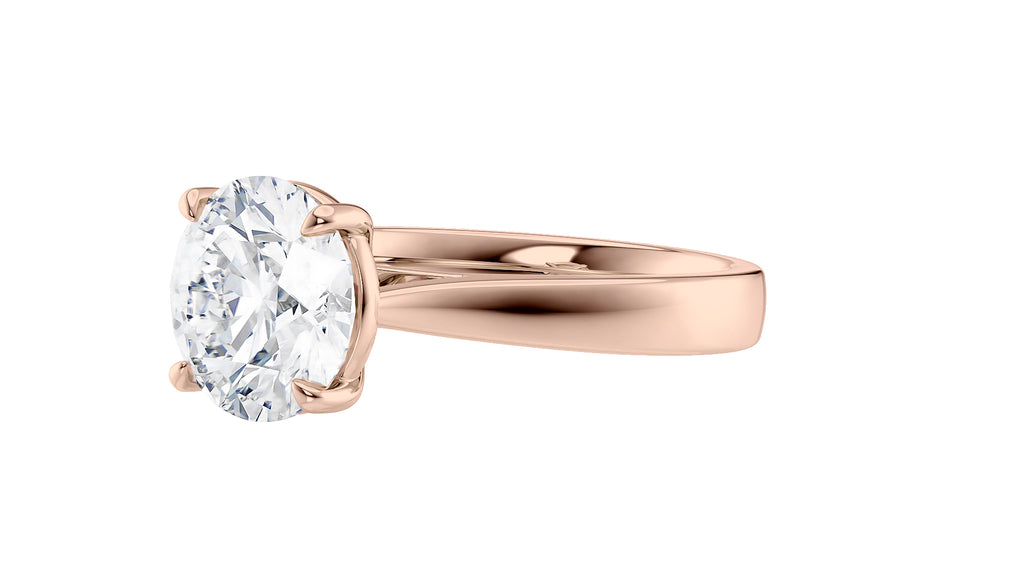 Round Solitaire Wide Band Diamond Engagement Ring
