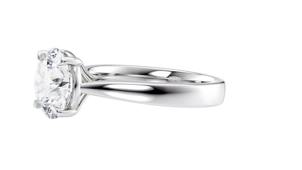 Round Solitaire Wide Band Diamond Engagement Ring