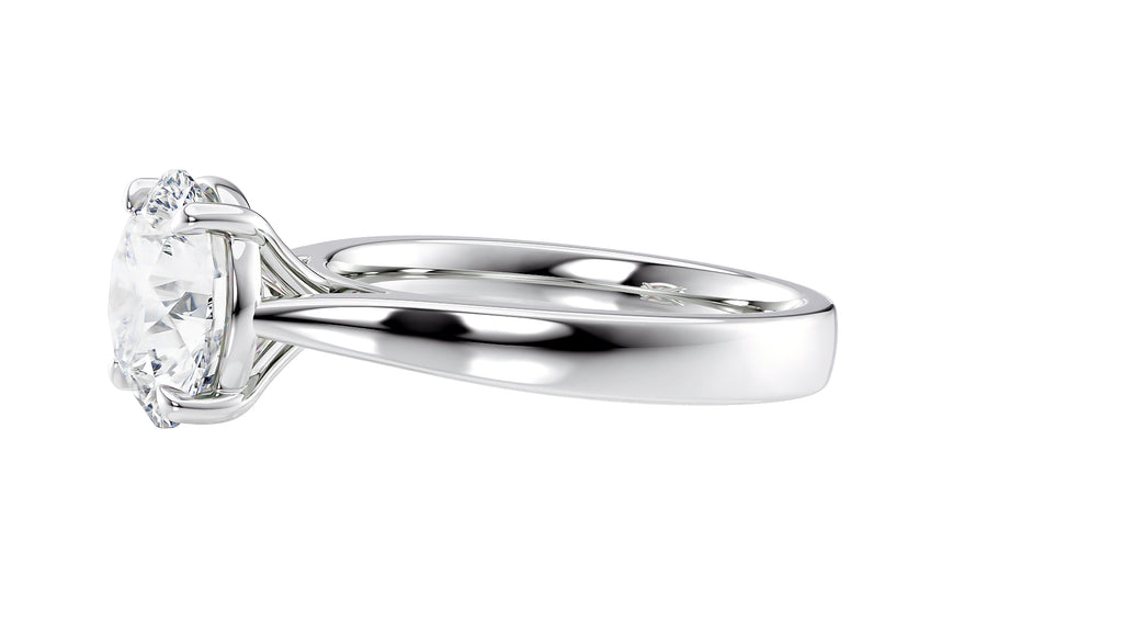 Round Solitaire Wide Band Diamond Engagement Ring