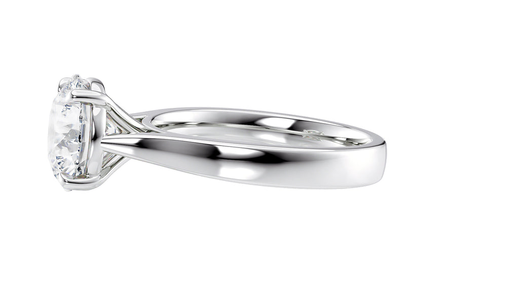 Round Solitaire Wide Band Diamond Engagement Ring