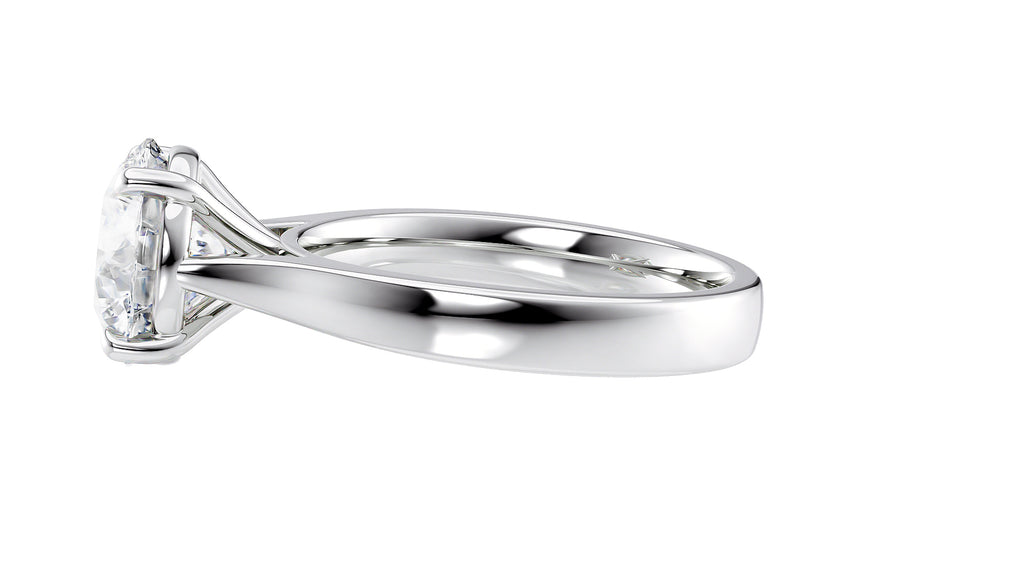 Round Solitaire Wide Band Diamond Engagement Ring