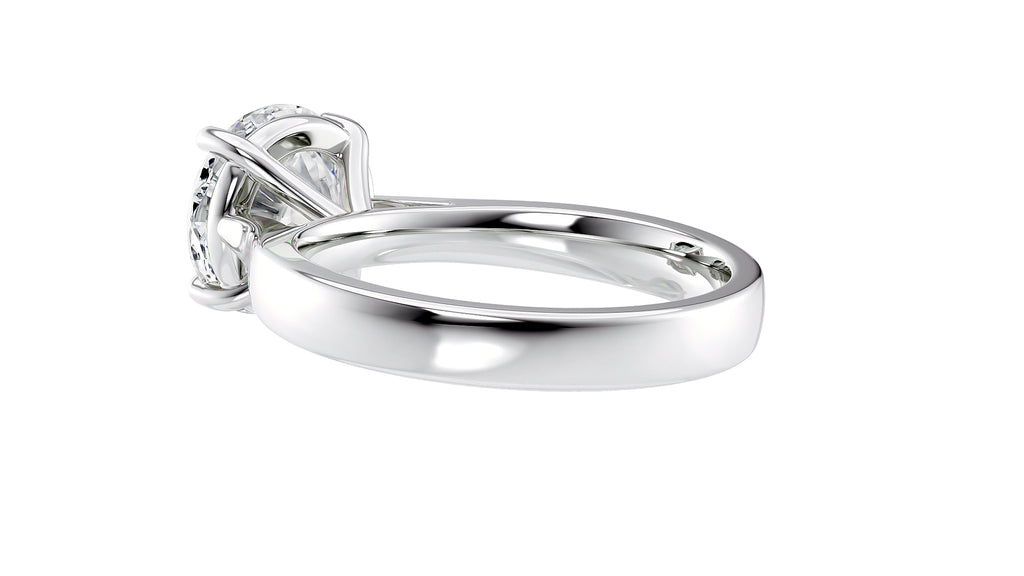 Round Solitaire Wide Band Diamond Engagement Ring