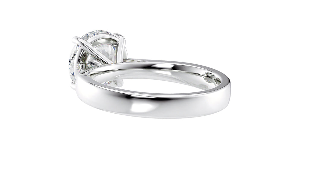 Round Solitaire Wide Band Diamond Engagement Ring