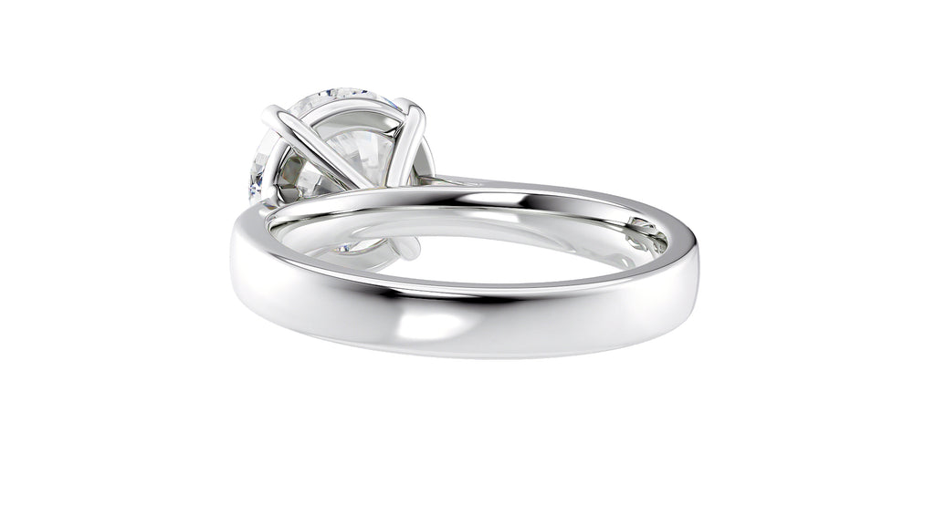 Round Solitaire Wide Band Diamond Engagement Ring