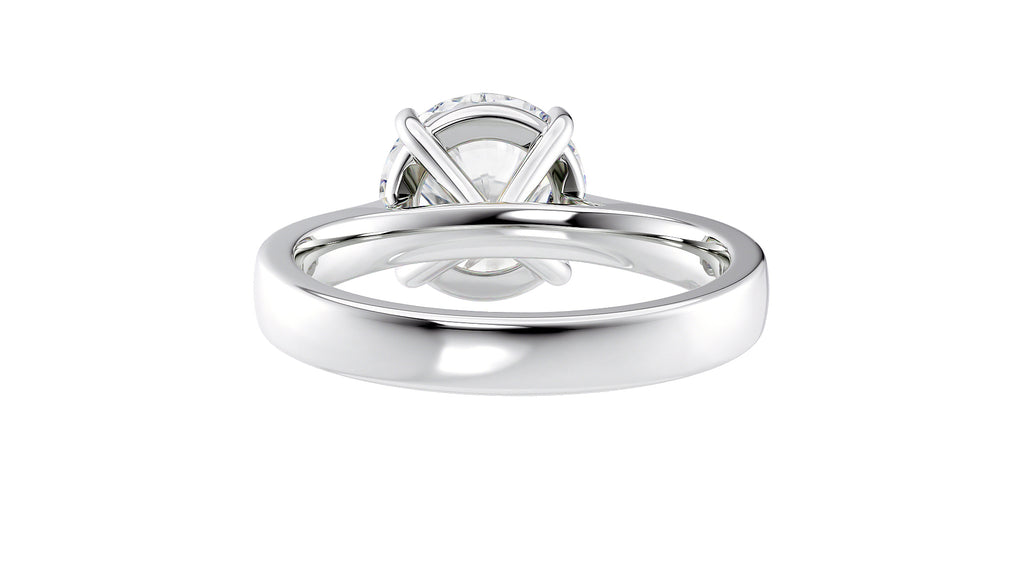 Round Solitaire Wide Band Diamond Engagement Ring