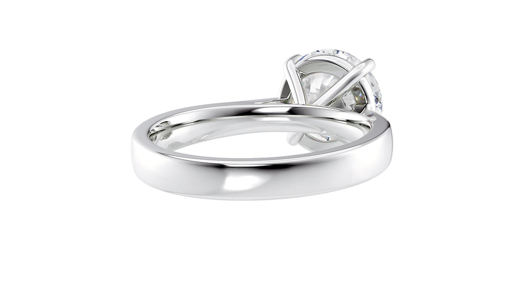 Round Solitaire Wide Band Diamond Engagement Ring