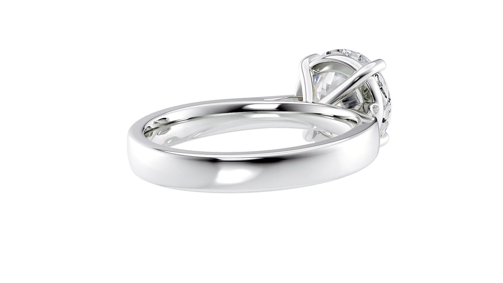 Round Solitaire Wide Band Diamond Engagement Ring