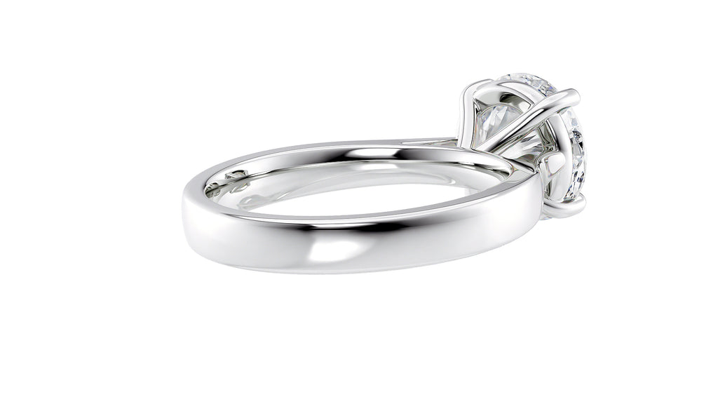 Round Solitaire Wide Band Diamond Engagement Ring