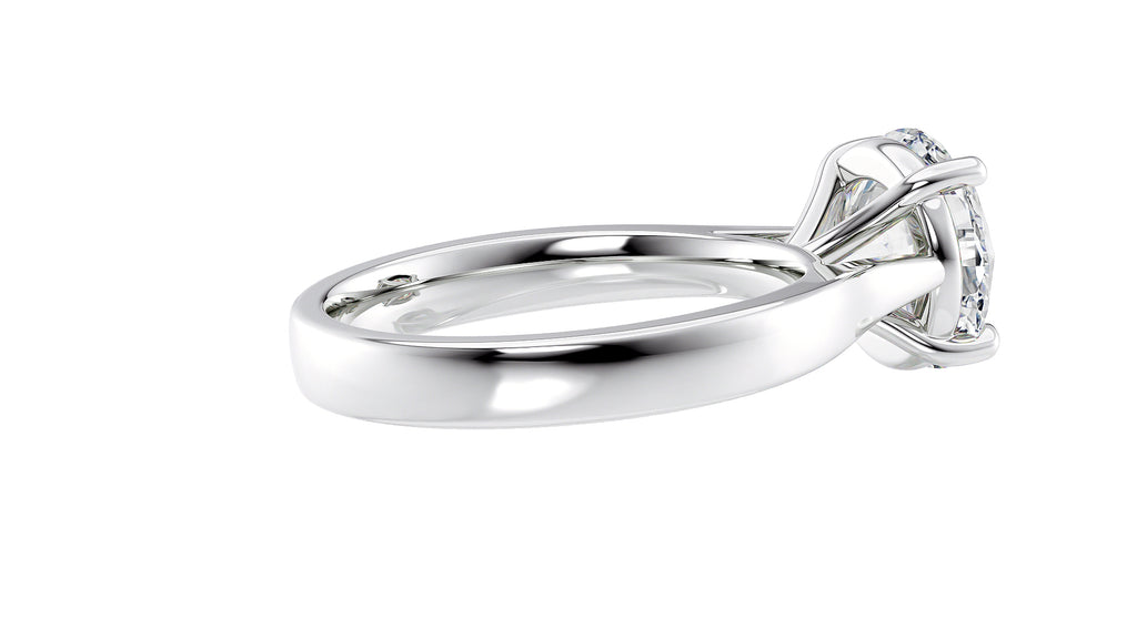 Round Solitaire Wide Band Diamond Engagement Ring