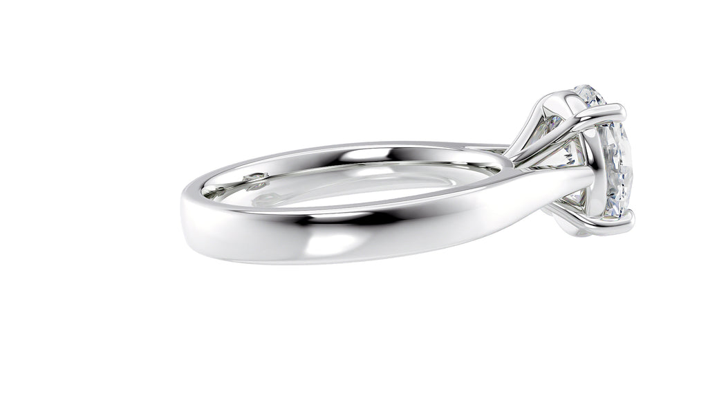 Round Solitaire Wide Band Diamond Engagement Ring