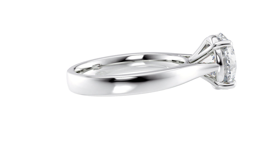 Round Solitaire Wide Band Diamond Engagement Ring