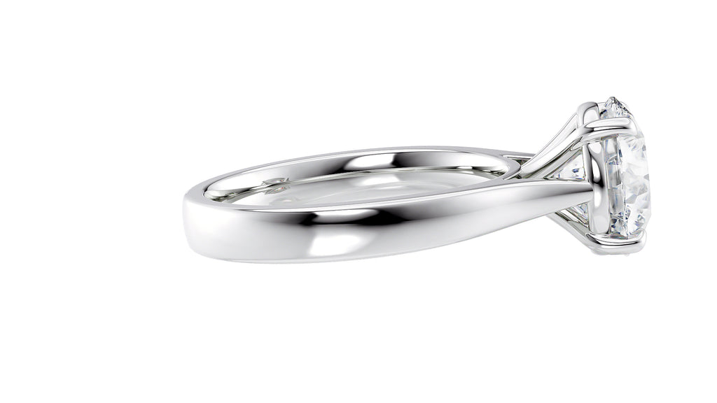 Round Solitaire Wide Band Diamond Engagement Ring