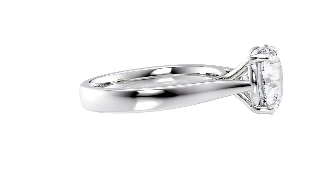 Round Solitaire Wide Band Diamond Engagement Ring