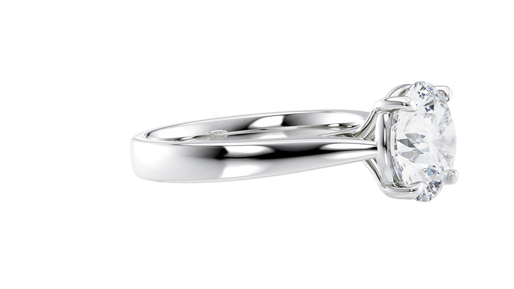 Round Solitaire Wide Band Diamond Engagement Ring