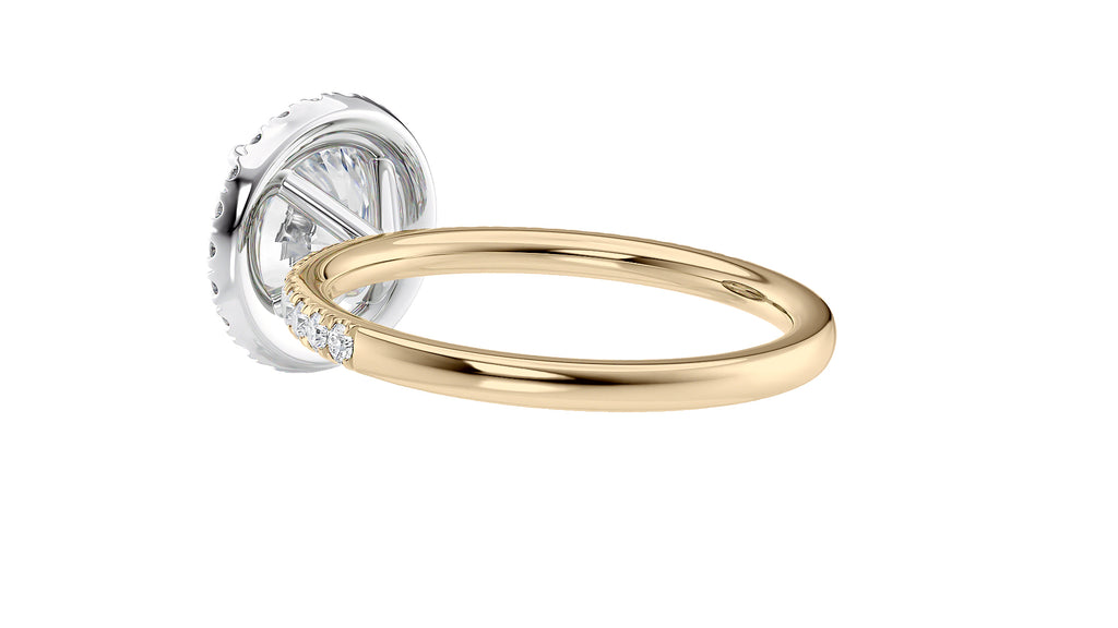 Round Halo Diamond Band Engagement Ring