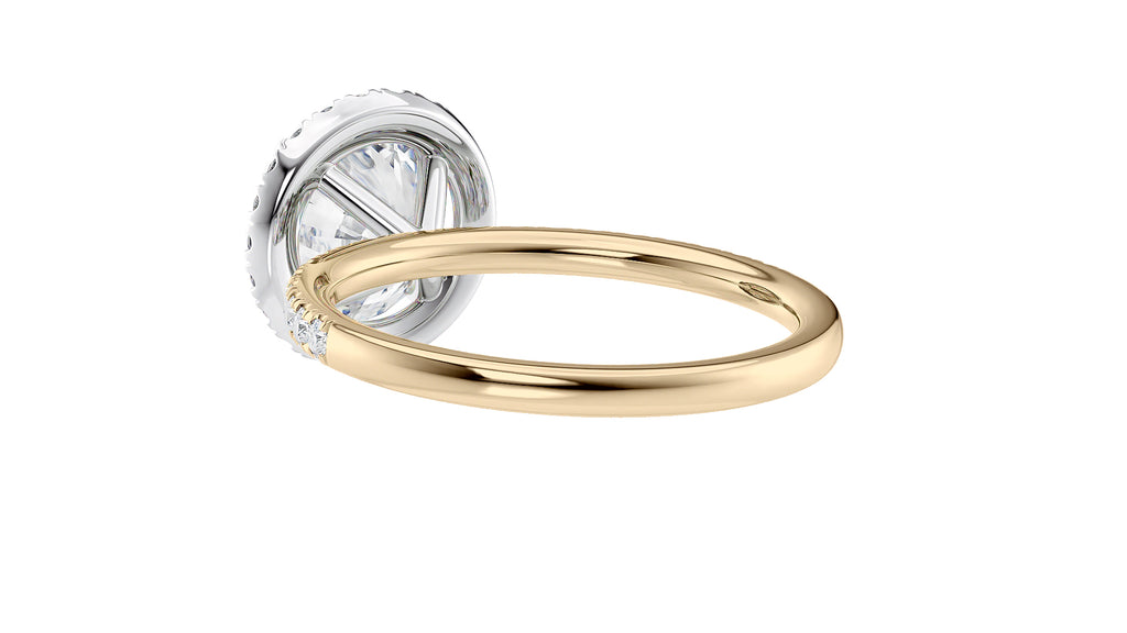 Round Halo Diamond Band Engagement Ring