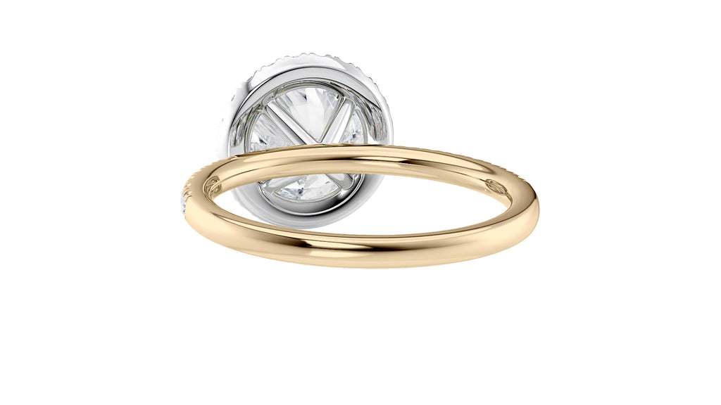 Round Halo Diamond Band Engagement Ring