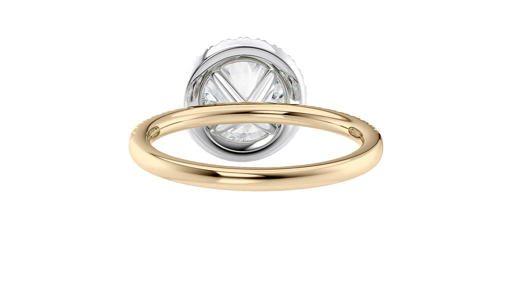 Round Halo Diamond Band Engagement Ring