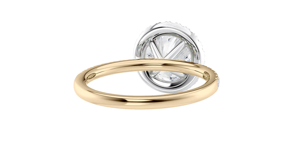 Round Halo Diamond Band Engagement Ring