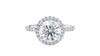 Round Halo Diamond Band Engagement Ring