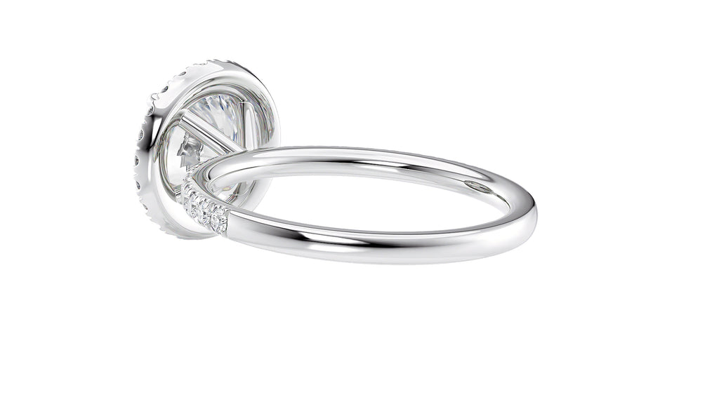 Round Halo Diamond Band Engagement Ring
