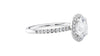 Round Halo Diamond Band Engagement Ring