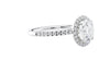 Round Halo Diamond Band Engagement Ring