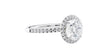 Round Halo Diamond Band Engagement Ring