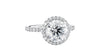 Round Halo Diamond Band Engagement Ring