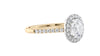 Round Halo Classic Diamond Band Engagement Ring