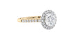 Round Halo Classic Diamond Band Engagement Ring
