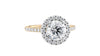 Round Halo Classic Diamond Band Engagement Ring