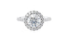 Round Halo Classic Diamond Band Engagement Ring